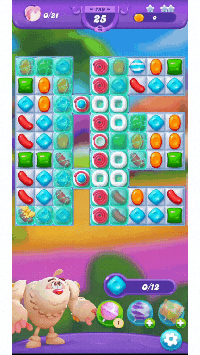 Gif que mostra como combinar doces em Candy Crush Friends Saga